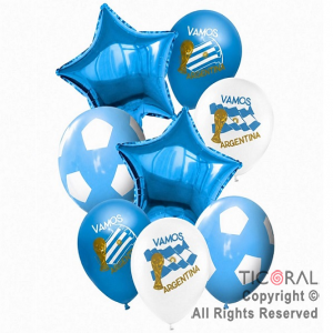 SET DE GLOBOS METALIZADO VAMOS ARGENTINA X 8 UNIDADES